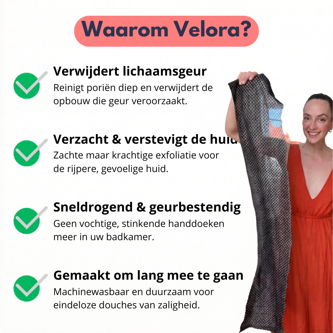 Velora Exfoliërende Antibacteriële Douchedoek